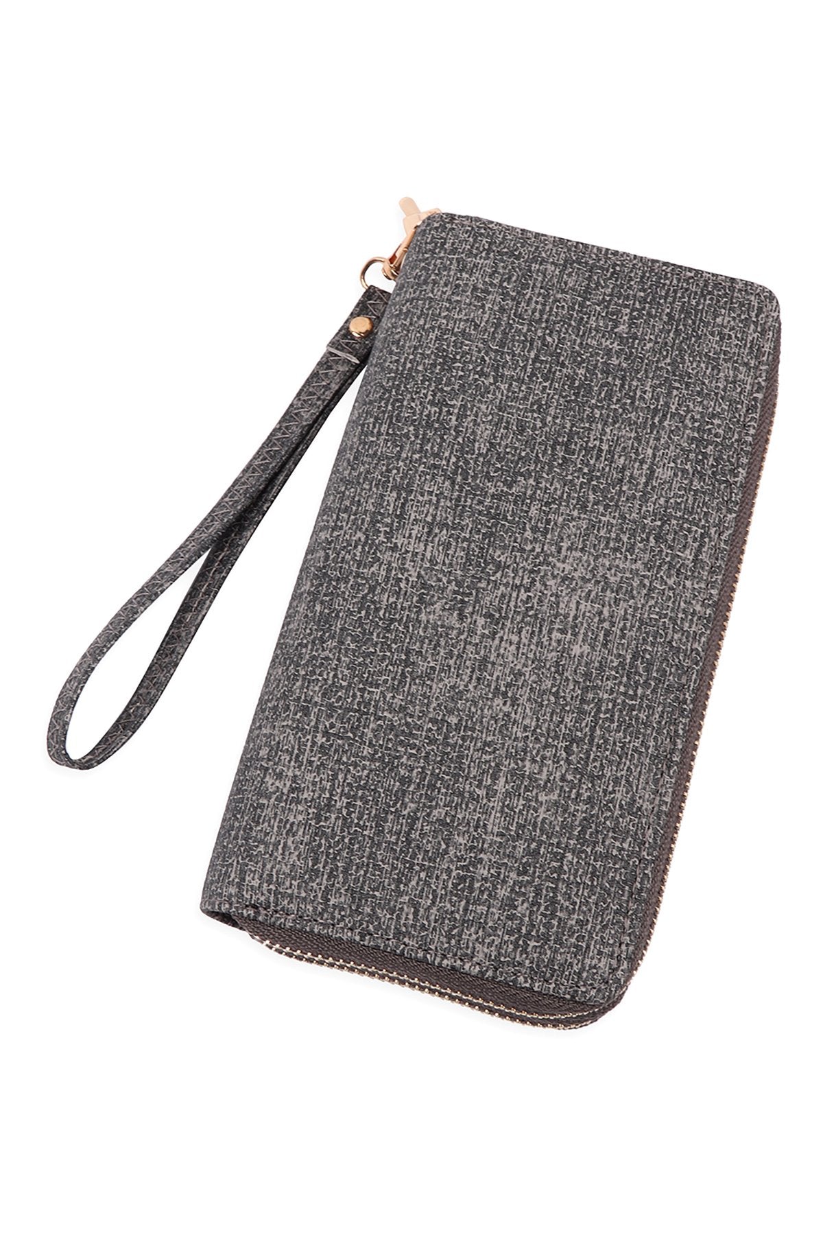Double Zipper Fashion Wallet-Dark Grey