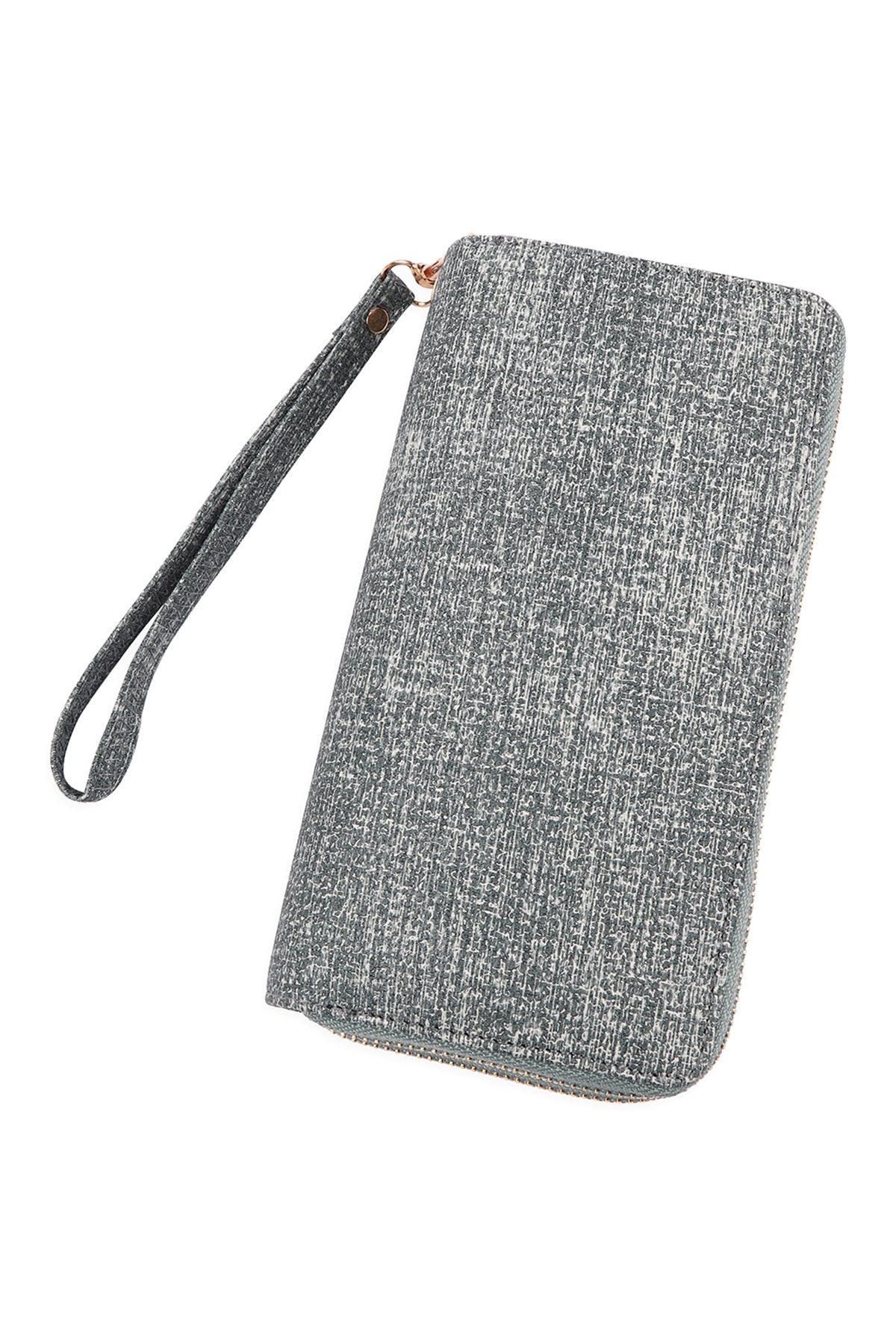 Double Zipper Fashion Wallet-Grey