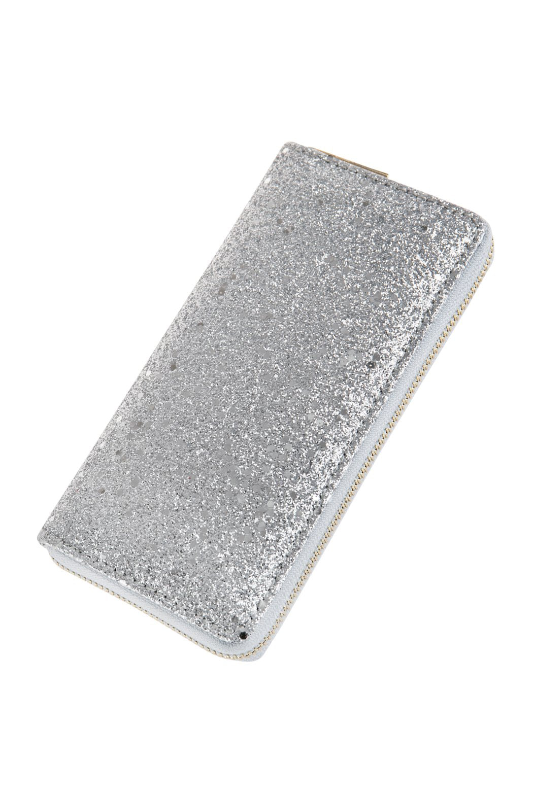 Metallic Single Zipper Wallet