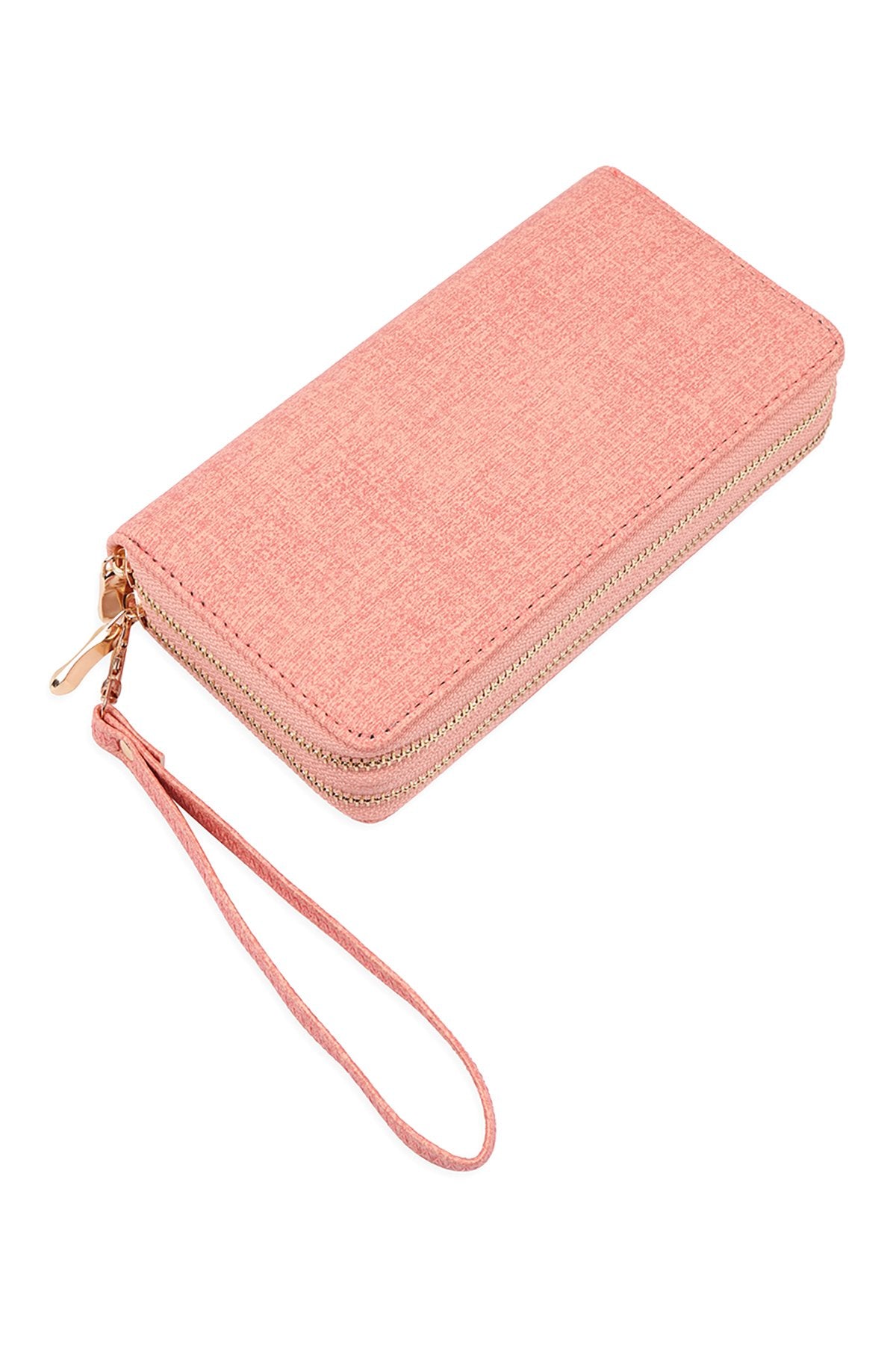 Double Zipper Fashion Wallet-Pink